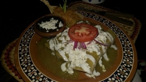 Green-chili enchiladas